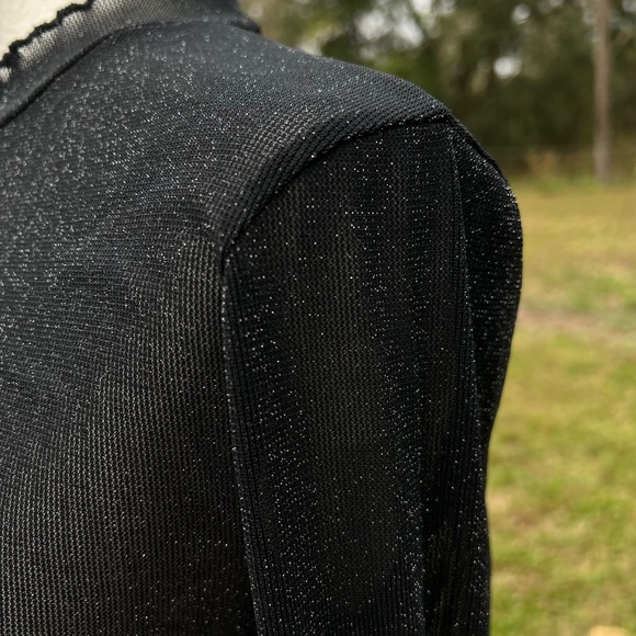 LAST CHANCE 7/31 NWOT Black Sparkly Mesh Top - Picture 3 of 3